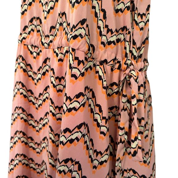 Collective Concepts Dusty Pink Chevron Tie-Waist Halter Dress Size L - Picture 4 of 9